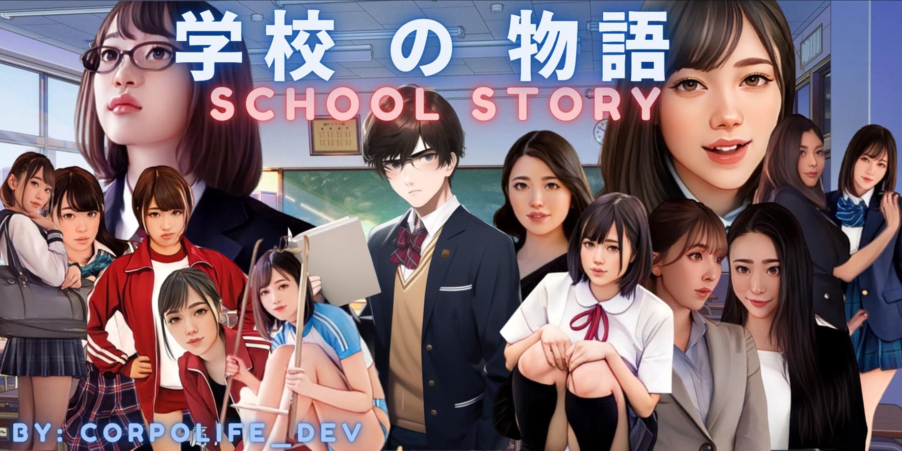 《学校の物语》下载 V0.21 汉化版 真人演绎SLG游戏